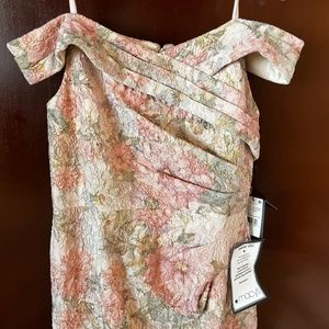 Adrianna Papell Rose Gold Matelasse Gown